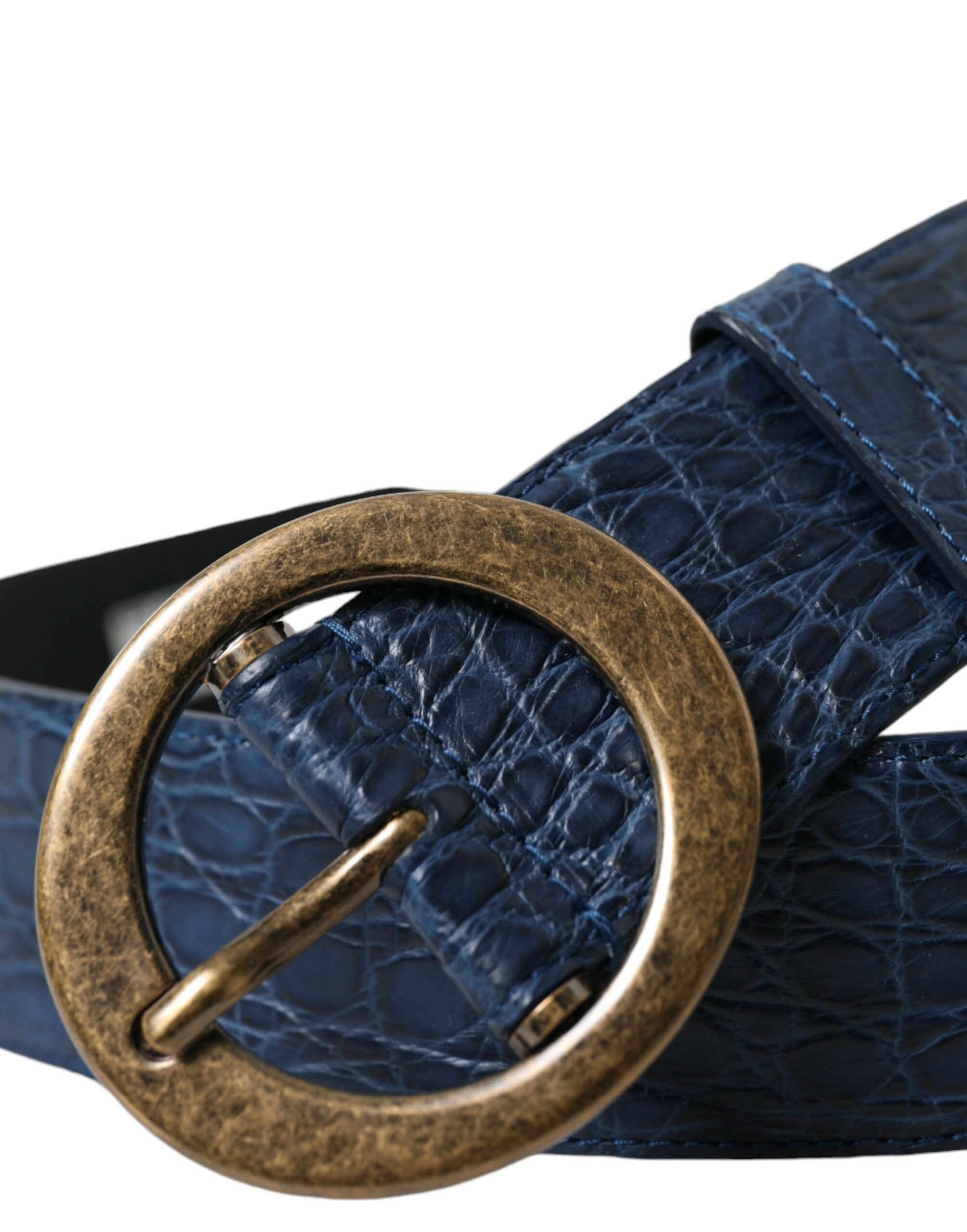 Ceinture élégante en cuir italien Dolce & Gabbana avec boucle en métal