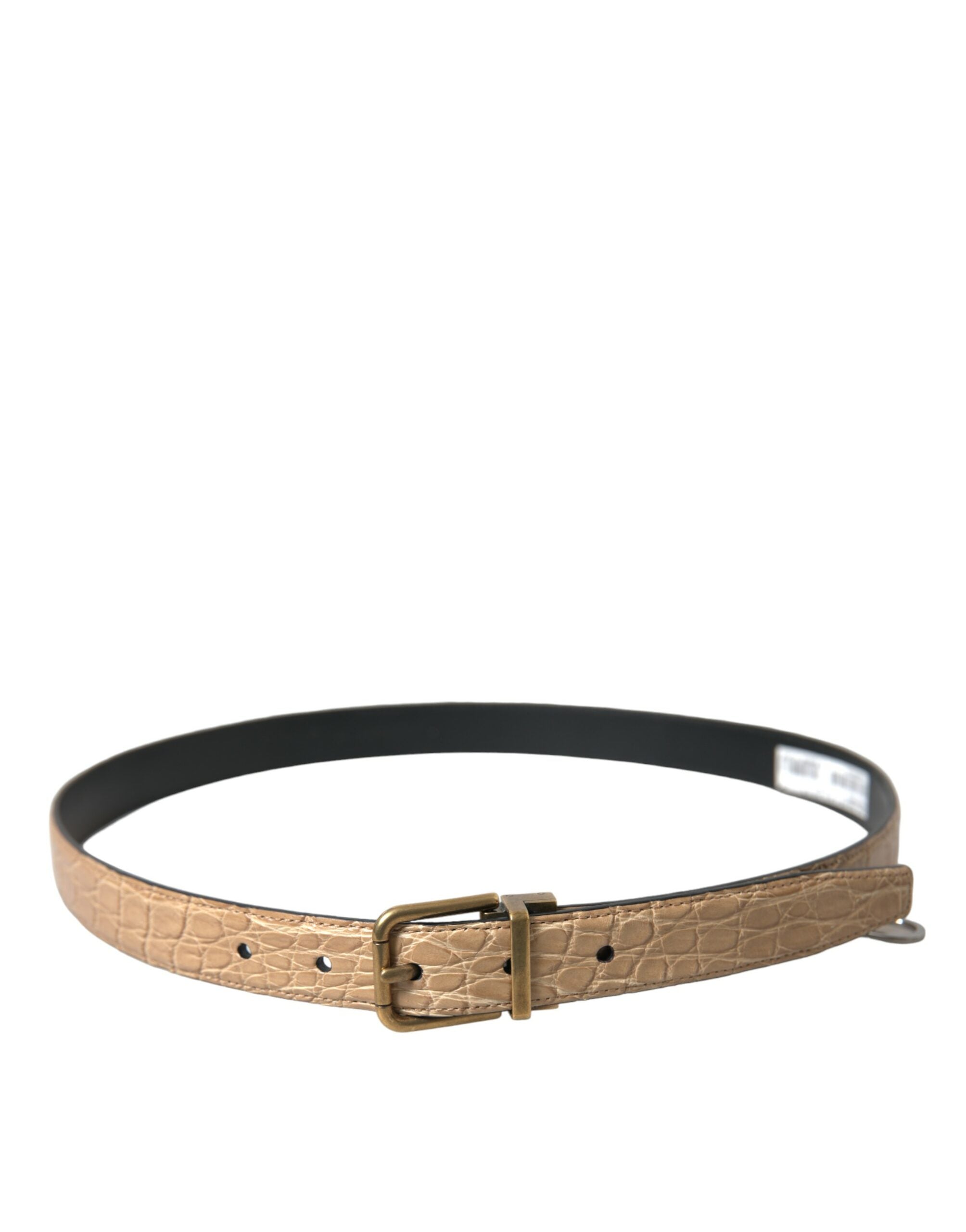 Ceinture élégante en cuir beige Dolce & Gabbana