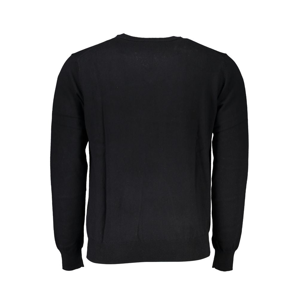 Harmont & Blaine Eleganter schwarzer Pullover mit V-Ausschnitt und Stickerei