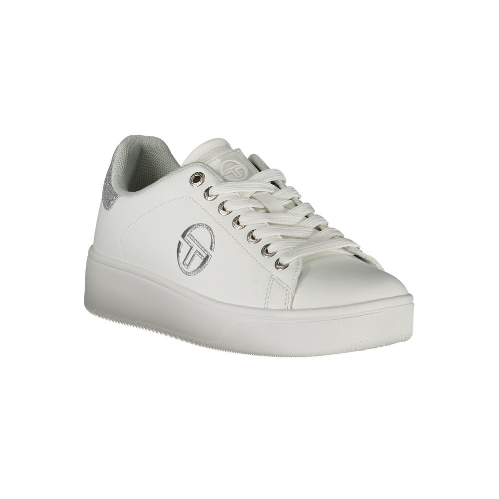 Sergio Tacchini – Schicke weiße Schnürsneaker mit Kontrastdetails