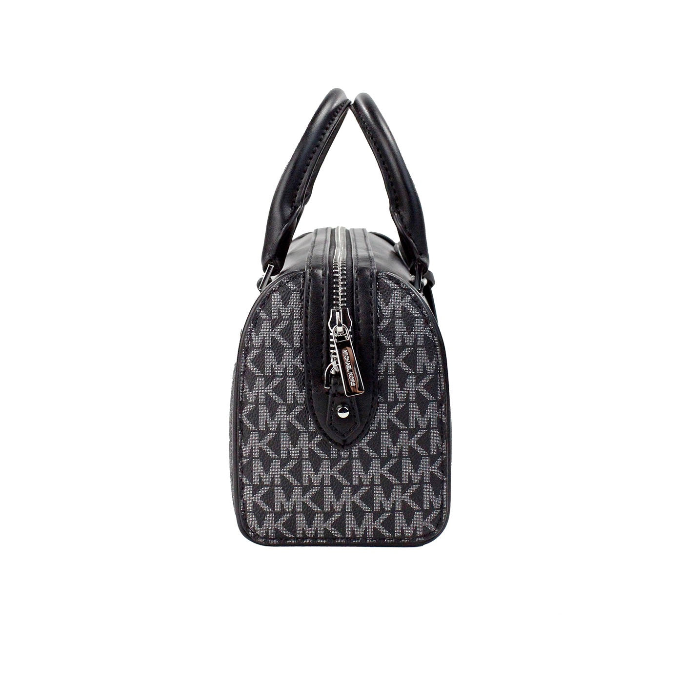 Sac à main Michael Kors Travel XS en PVC noir et argent avec signature