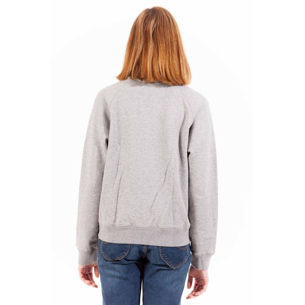 Sweat-shirt zippé en coton gris Gant Chic avec logo