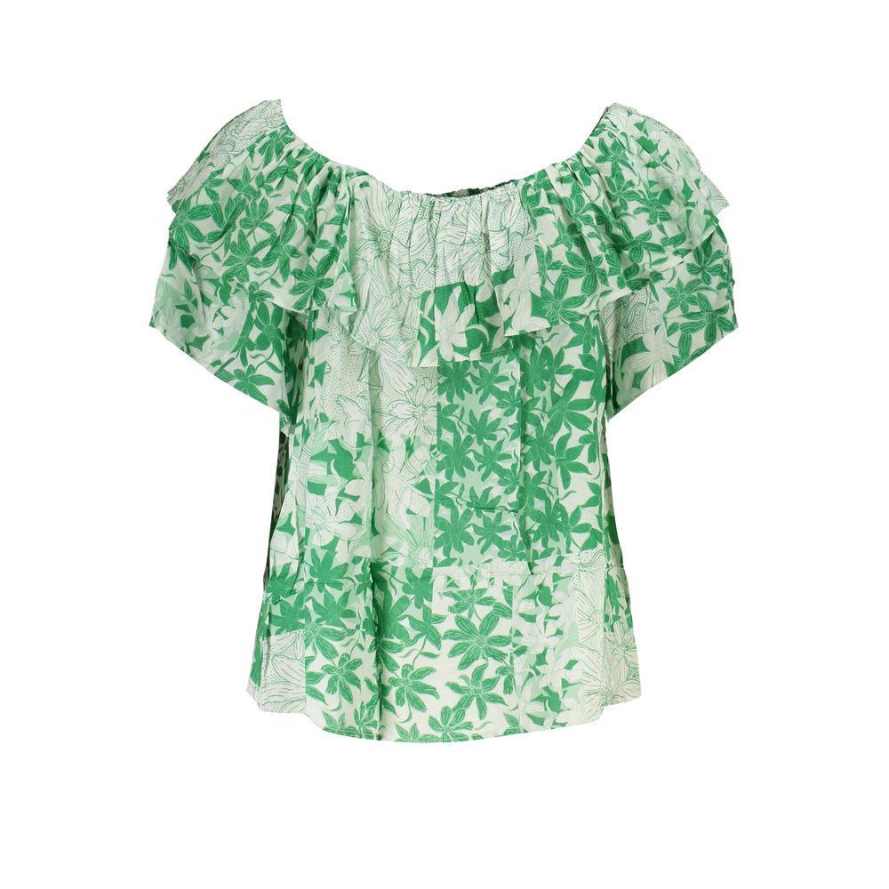 T-shirt Desigual vert à motifs boho chic avec logo