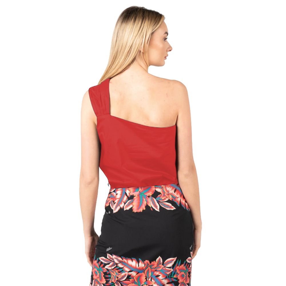 PINKO Schickes asymmetrisches Baumwolltop mit Logodetail