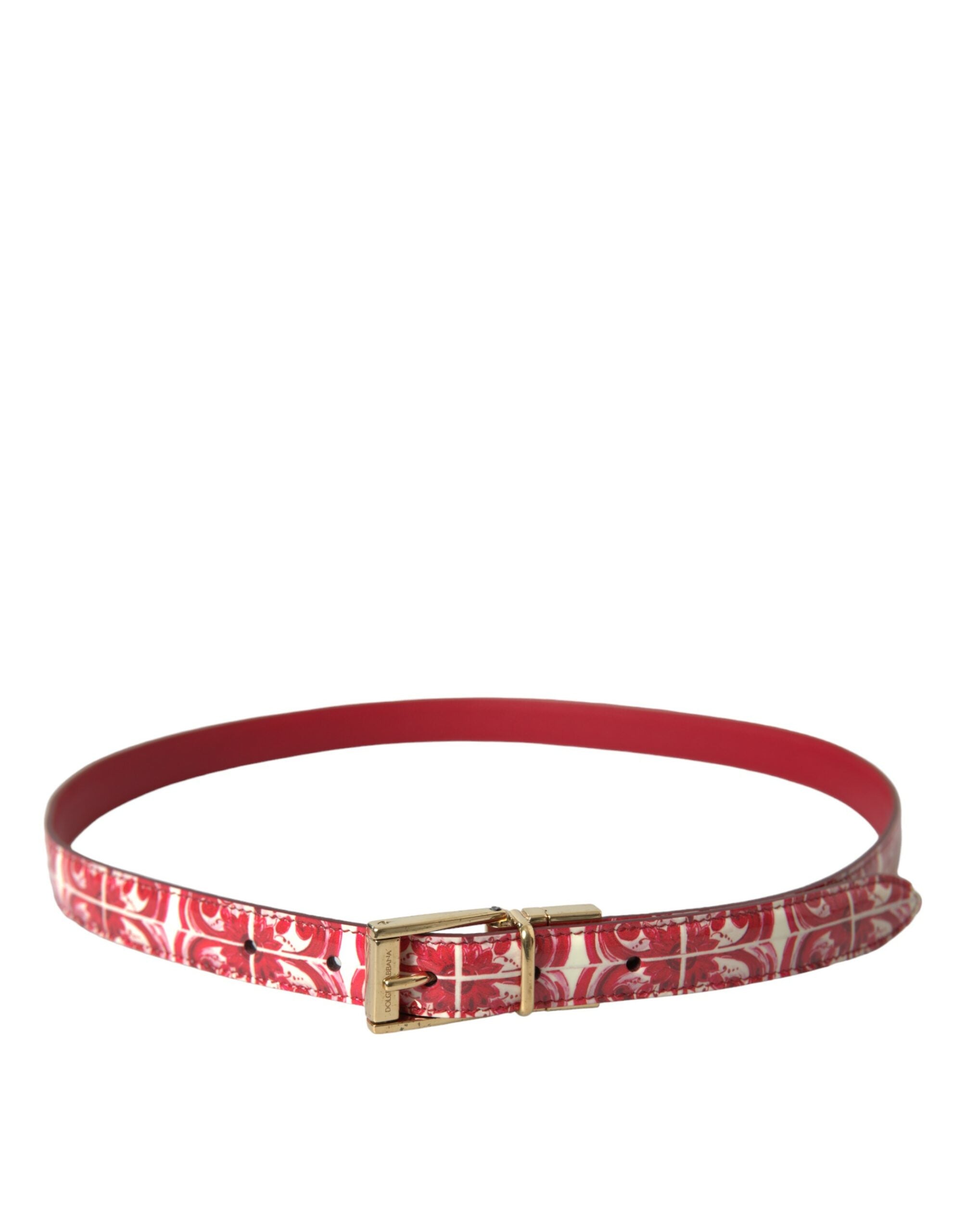 Ceinture élégante en cuir de veau rouge Dolce & Gabbana