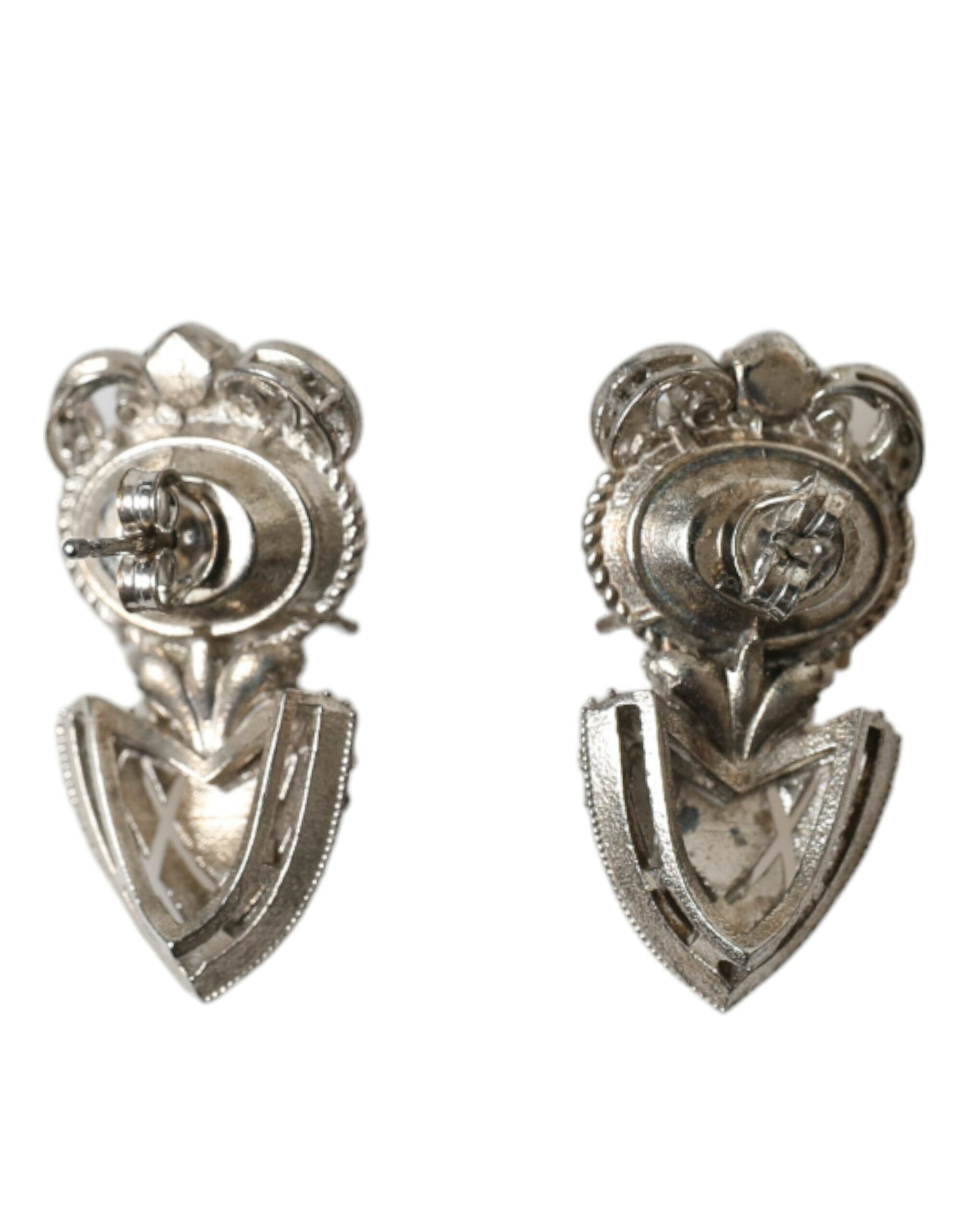 Boucles d'oreilles élégantes en argent sterling et cristaux Dolce & Gabbana