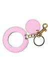 Dolce & Gabbana Elegant Pink Gold Leather Keychain