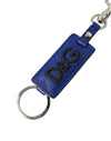 Dolce & Gabbana Elegant Blue Trifold Calf Leather Key Holder