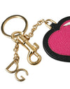 Dolce & Gabbana Stunning Gold and Pink Leather Keychain