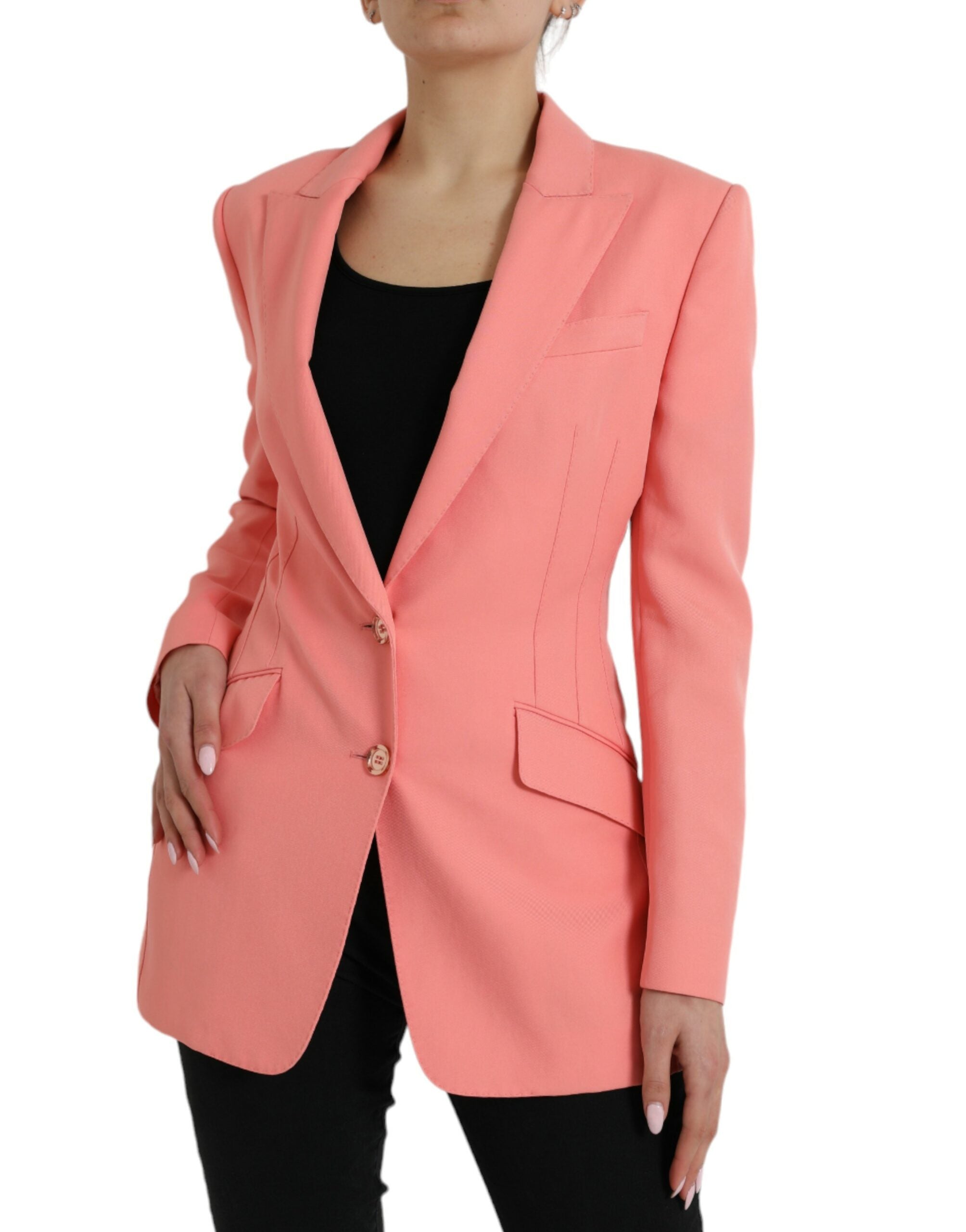 Dolce & Gabbana Schicker Blazer mit steigendem Revers in Rosa