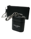 Dolce & Gabbana Black Leather Zip Logo Strap Multi Kit Airpod Case