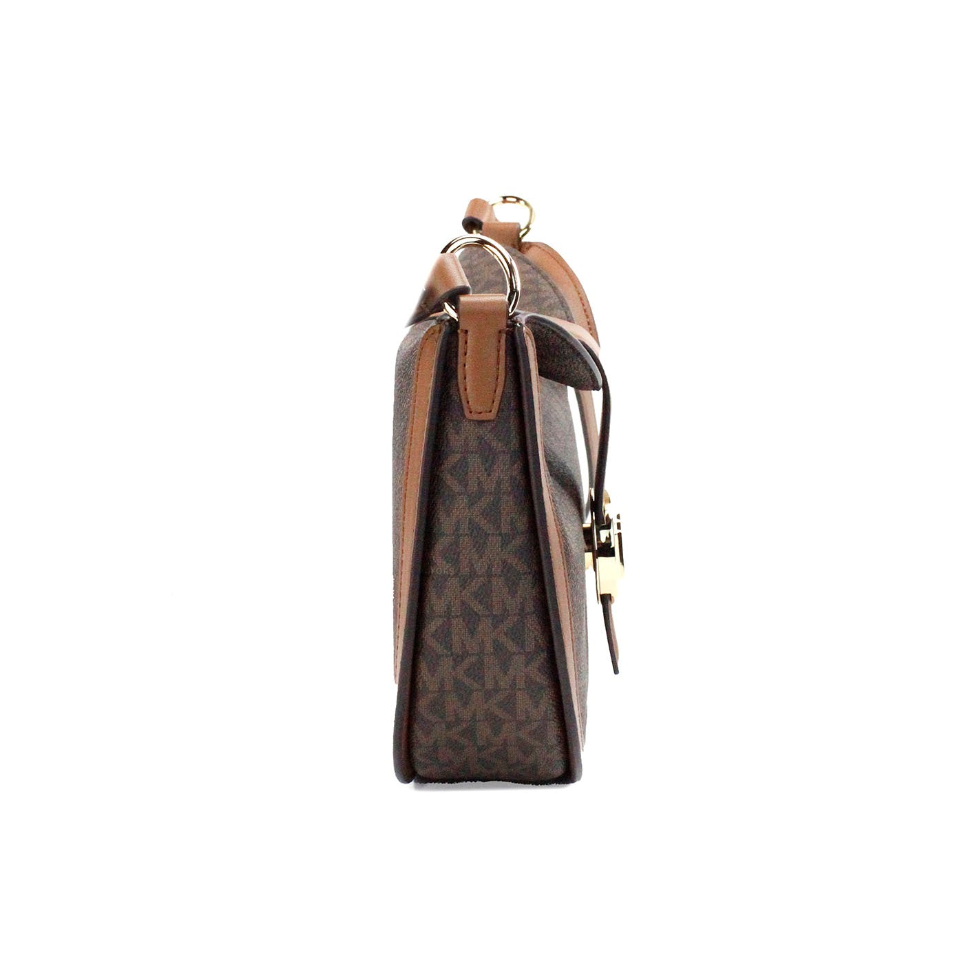 Sac à bandoulière pliable en PVC marron Michael Kors Gabby Small Signature