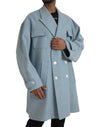 Veste trench-coat croisée bleue Dolce &amp; Gabbana