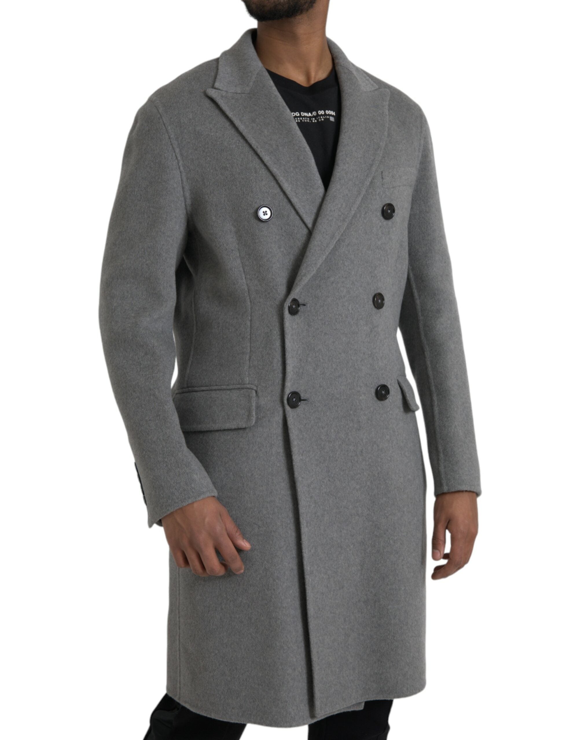 Dolce & Gabbana Manteau double trench gris Veste en cachemire