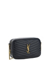 Saint Laurent Black Calf Leather Lou Small Shoulder Bag