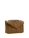 Saint Laurent Brown Lamb Leather Puffer Toy Shoulder Bag