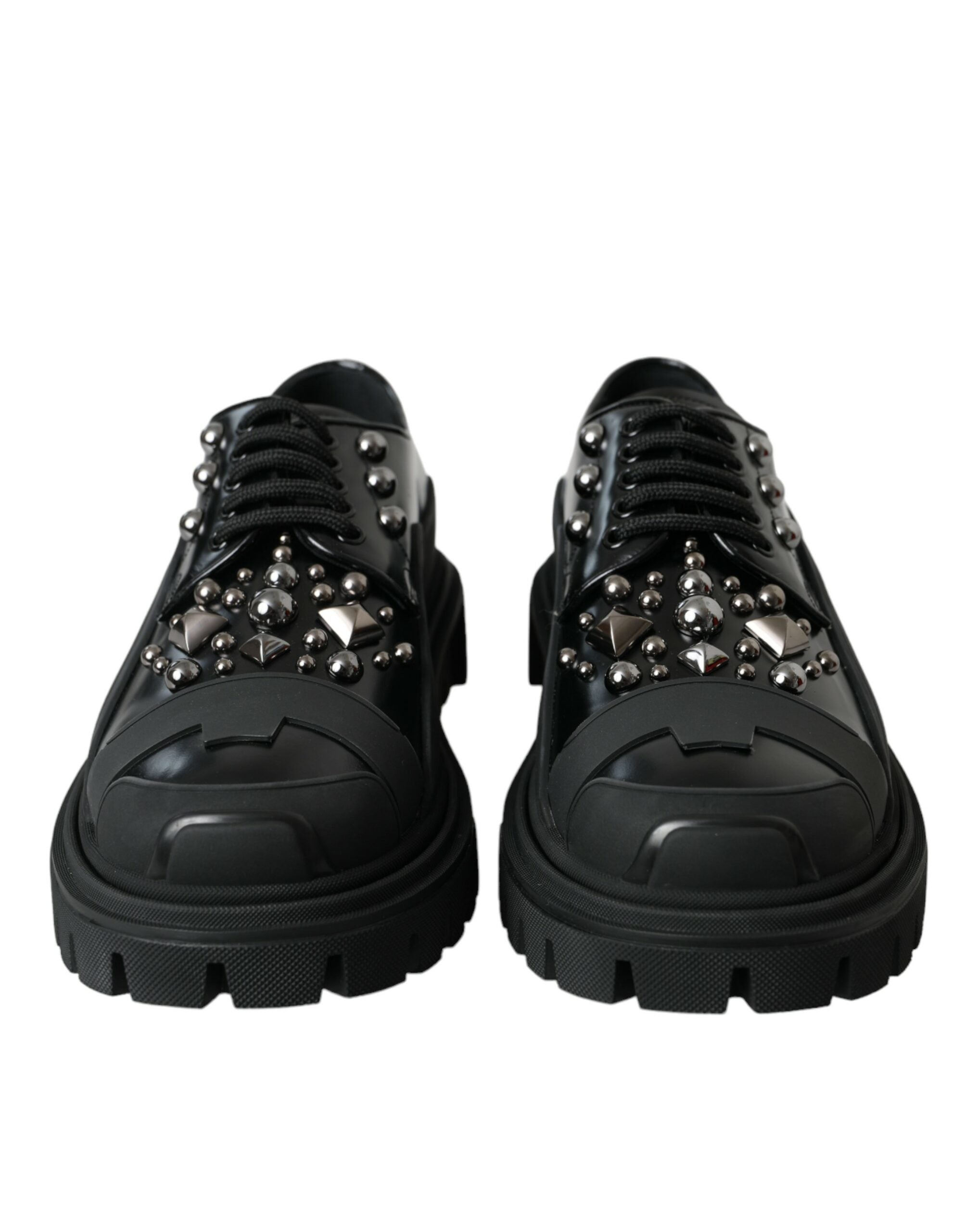 Baskets de randonnée cloutées en cuir noir Dolce & Gabbana