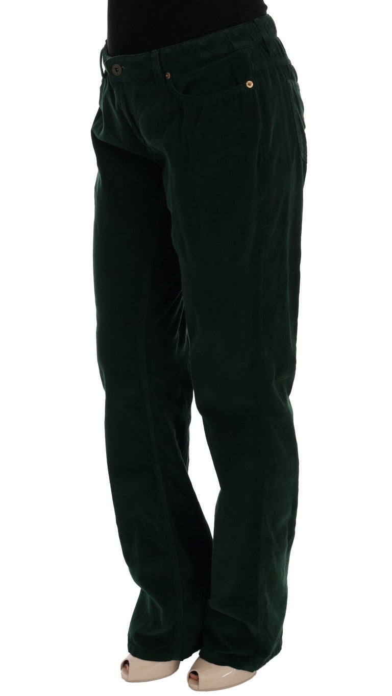 Pantalon élégant en coton mélangé vert Dolce & Gabbana