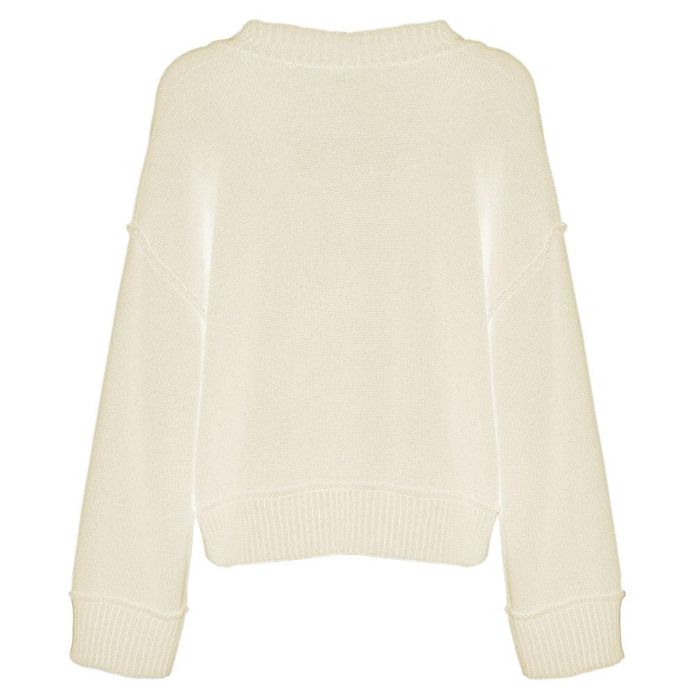 Imperfect Chic Beige V-Neck Wool Blend Sweater