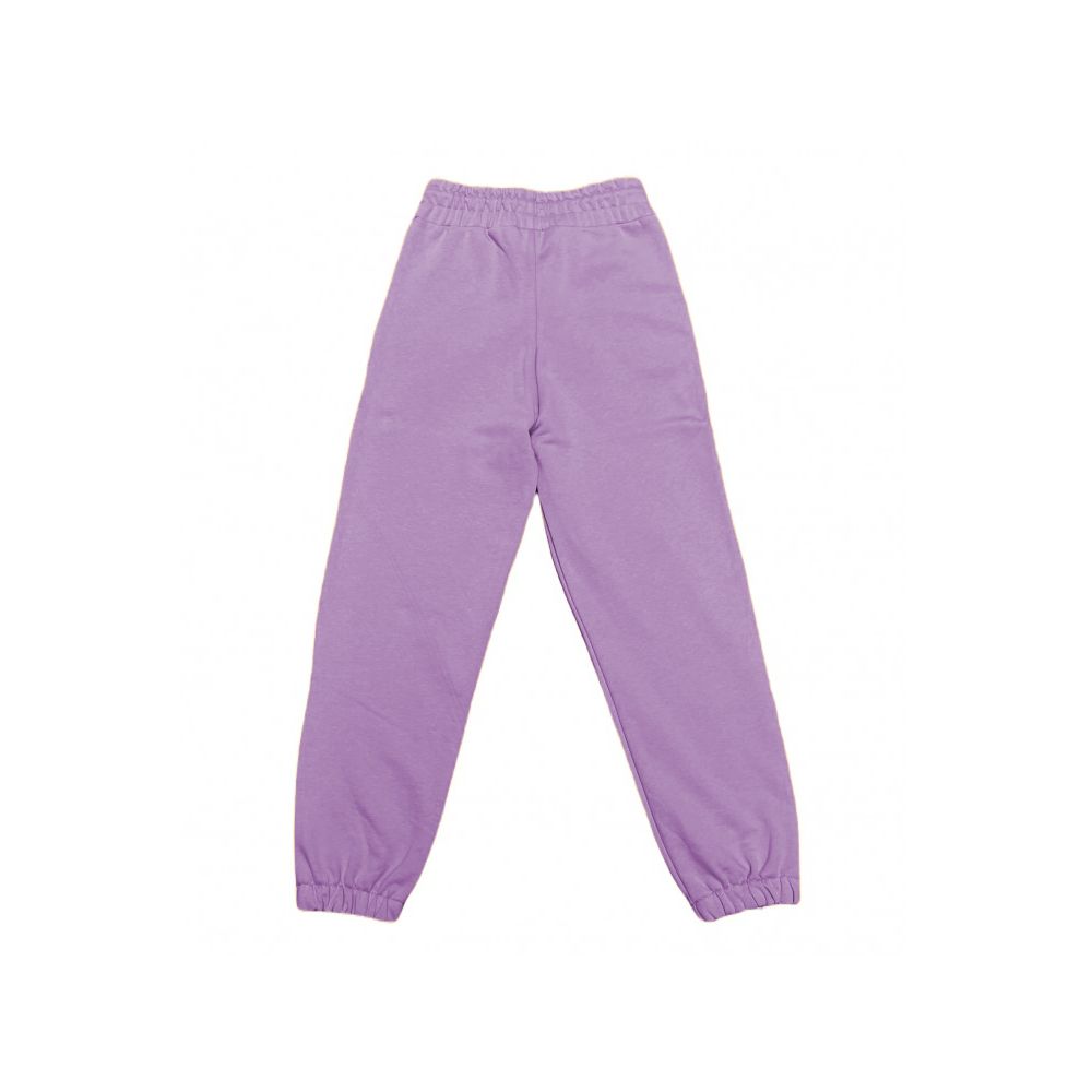 Comme Des Fuckdown Chic Purple Cotton Sweatpants with Logo Print