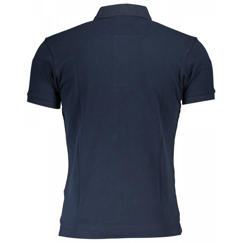 La Martina Blue Cotton Men Polo Shirt