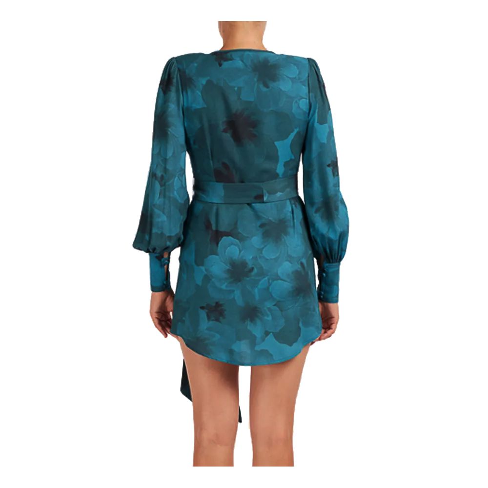 Robe Mar De Margaritas en viscose bleue