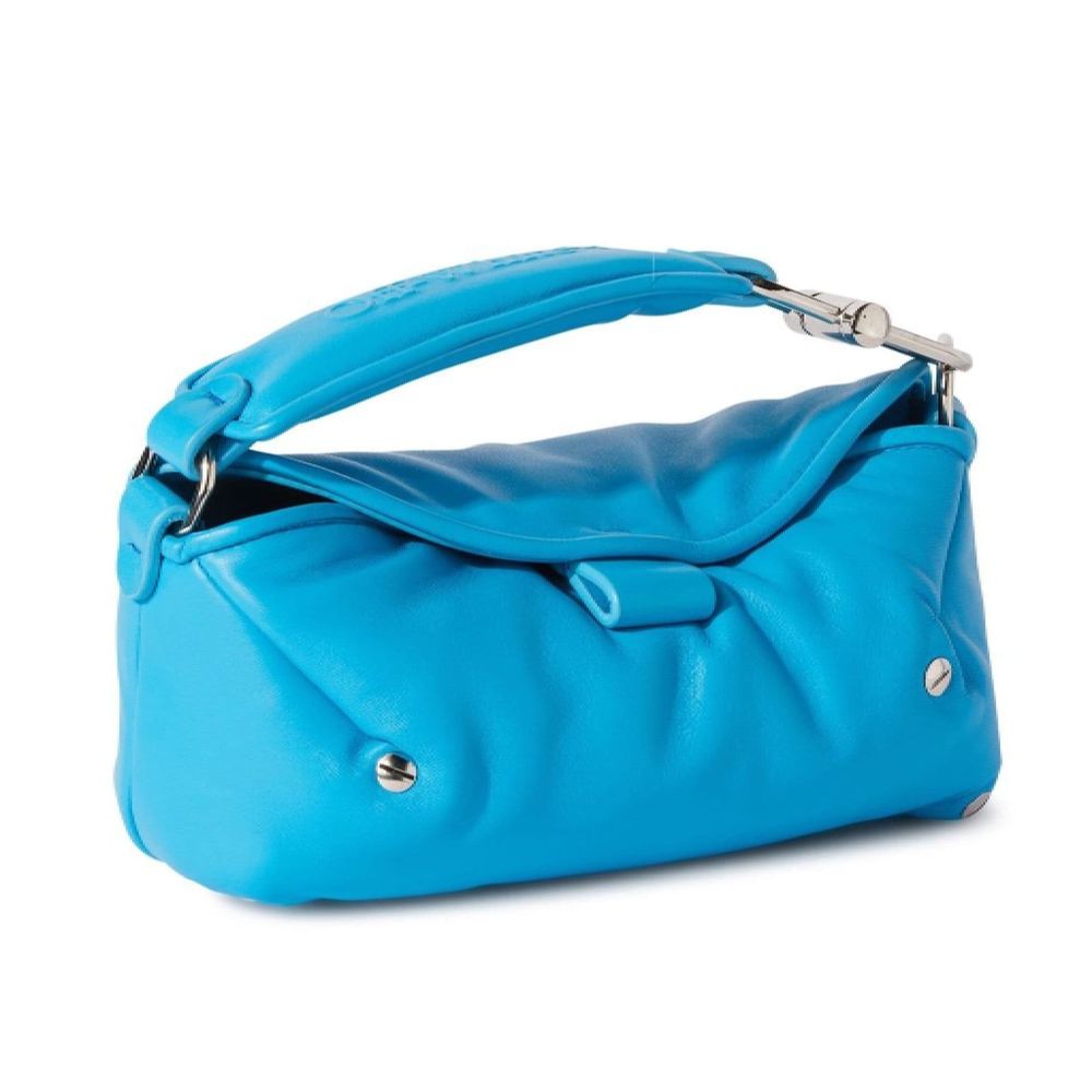 Sac à bandoulière en cuir bleu Off-White