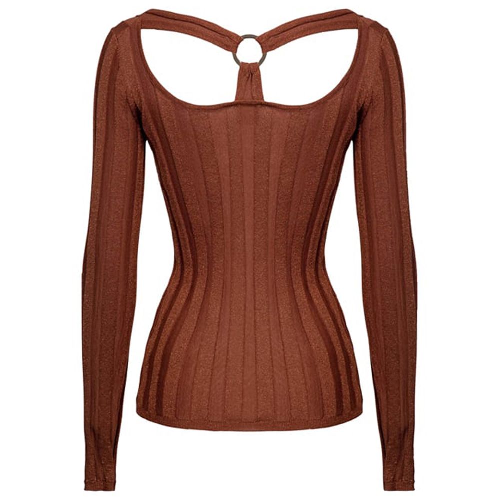 Pull en viscose marron PINKO