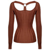 Pull en viscose marron PINKO