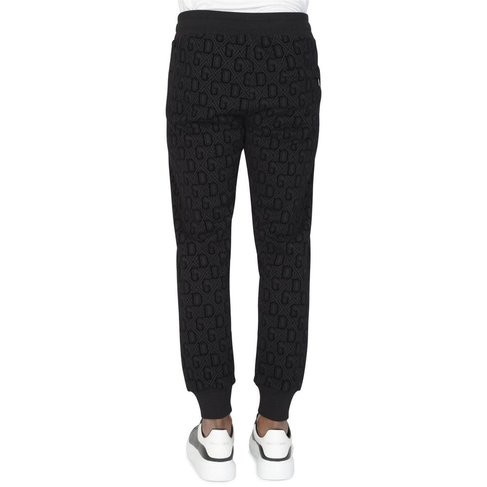 Dolce & Gabbana Velvet Logo Cotton Tracksuit Trousers