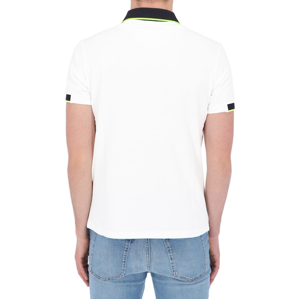 Refrigiwear Elegant White Cotton Polo with Contrasting Accents