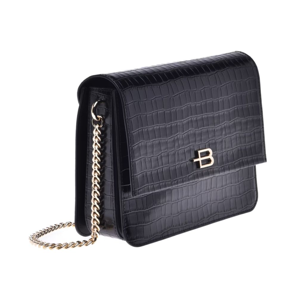 Baldinini Trend Elegant Python-Print Calfskin Shoulder Bag