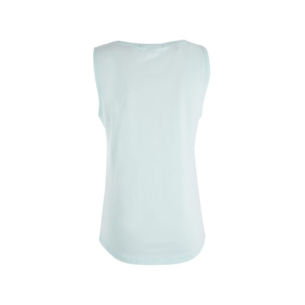 Yes Zee Elegant Green Cotton Blend Tank Top