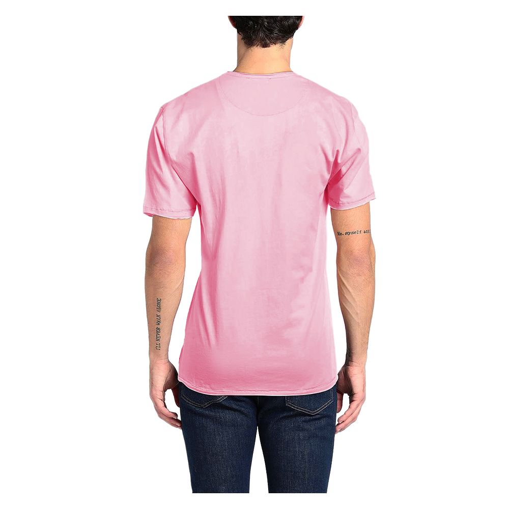 T-shirt en coton rose chic Yes Zee avec imprimé sur le devant