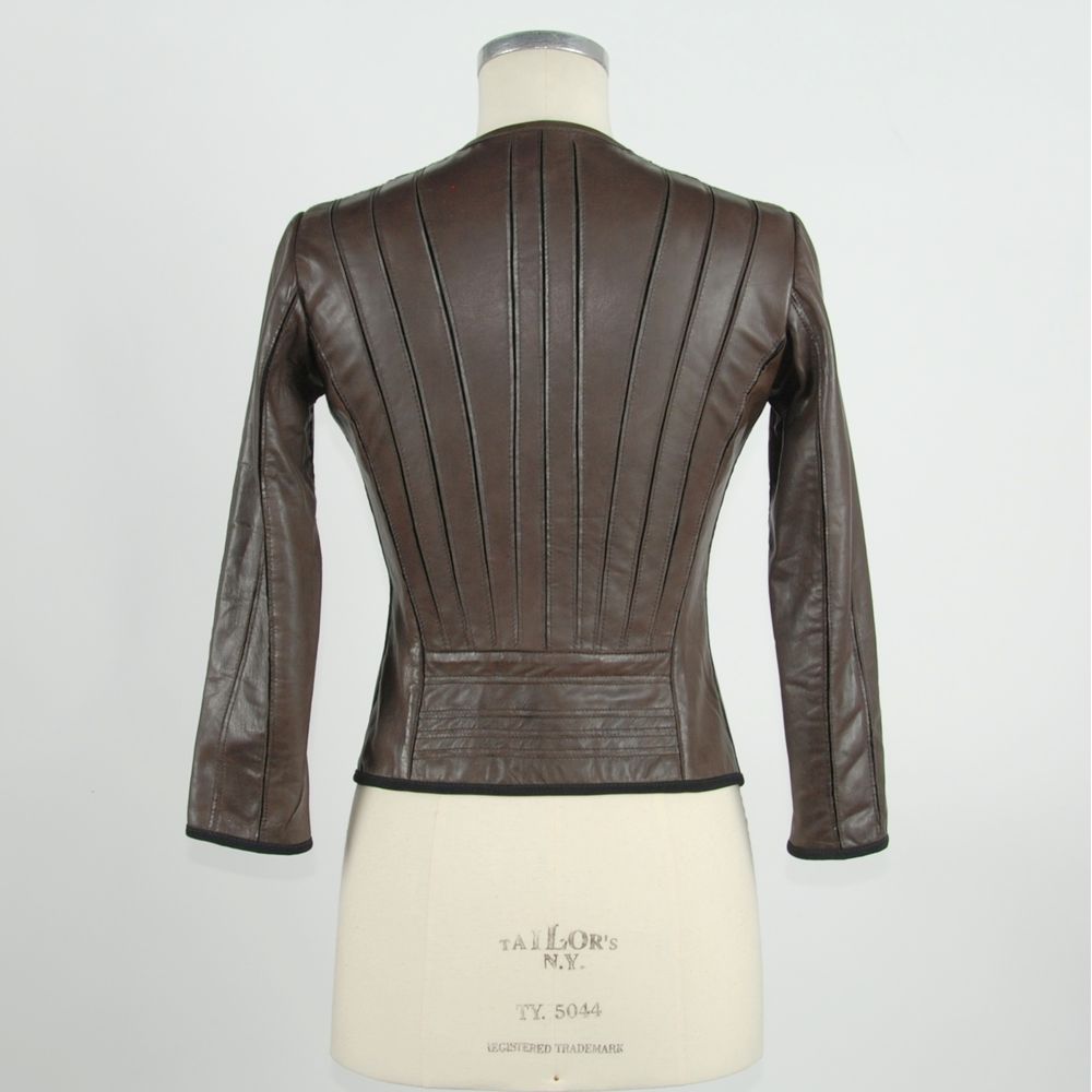 Veste en cuir marron pour femme Emilio Romanelli