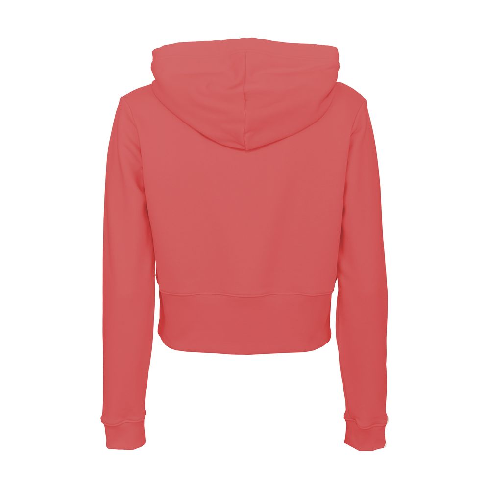 Sweat à capuche en coton rouge imparfait pour femme