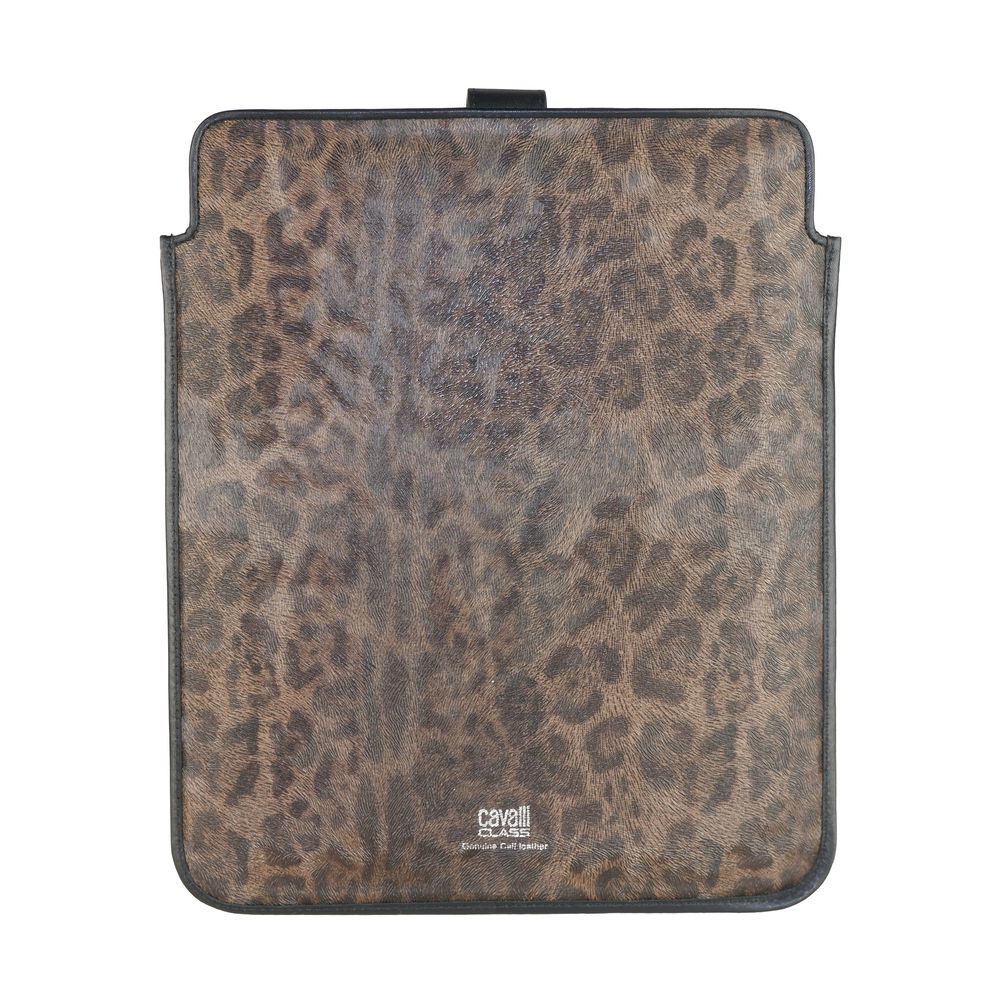 Cavalli Class Chic Calfskin Tablet Case with Leopard Accent