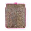 Étui pour tablette en cuir de veau imprimé léopard fuchsia Cavalli Class