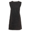 Imperfect Elegant Black Cotton Dress with Logo Detail