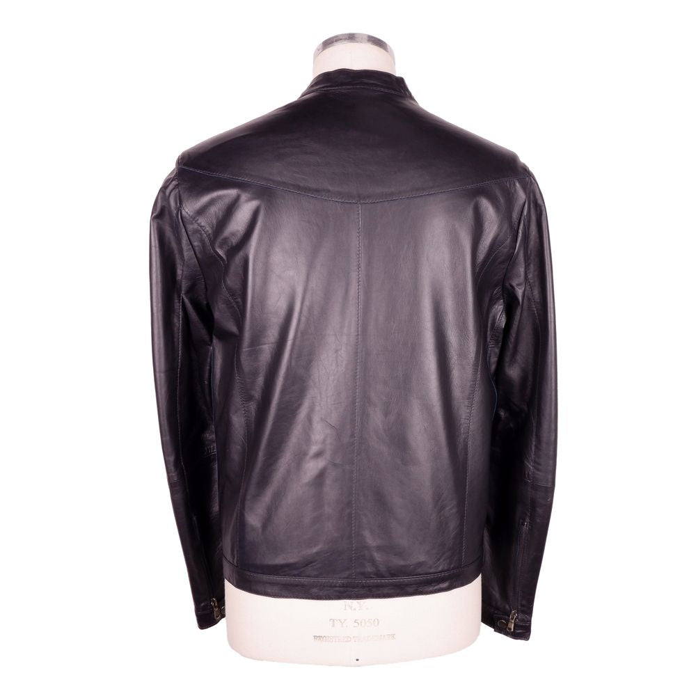 Emilio Romanelli – Elegante schwarze Jacke aus echtem Leder