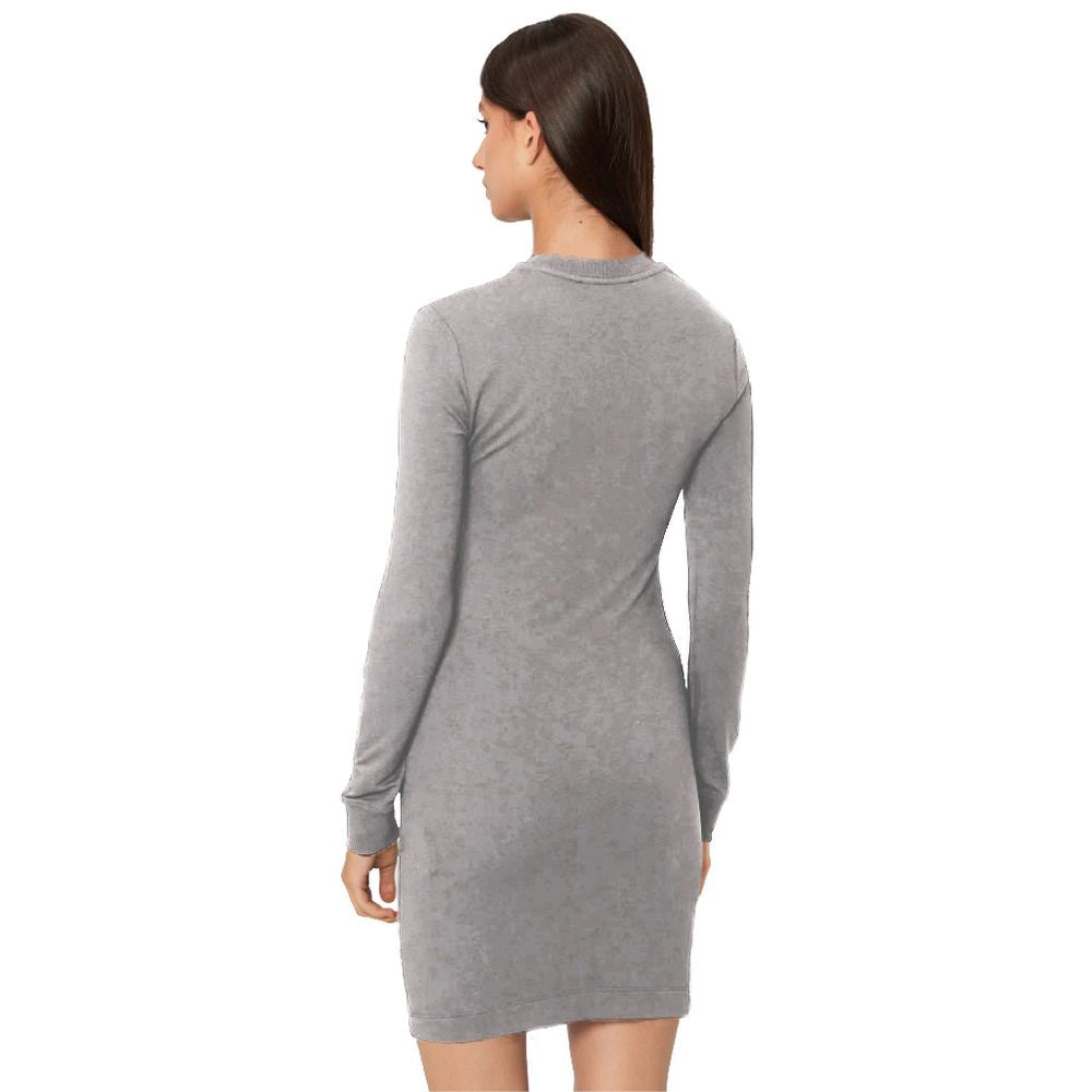 Robe chic en coton mélangé gris Love Moschino avec détail logo