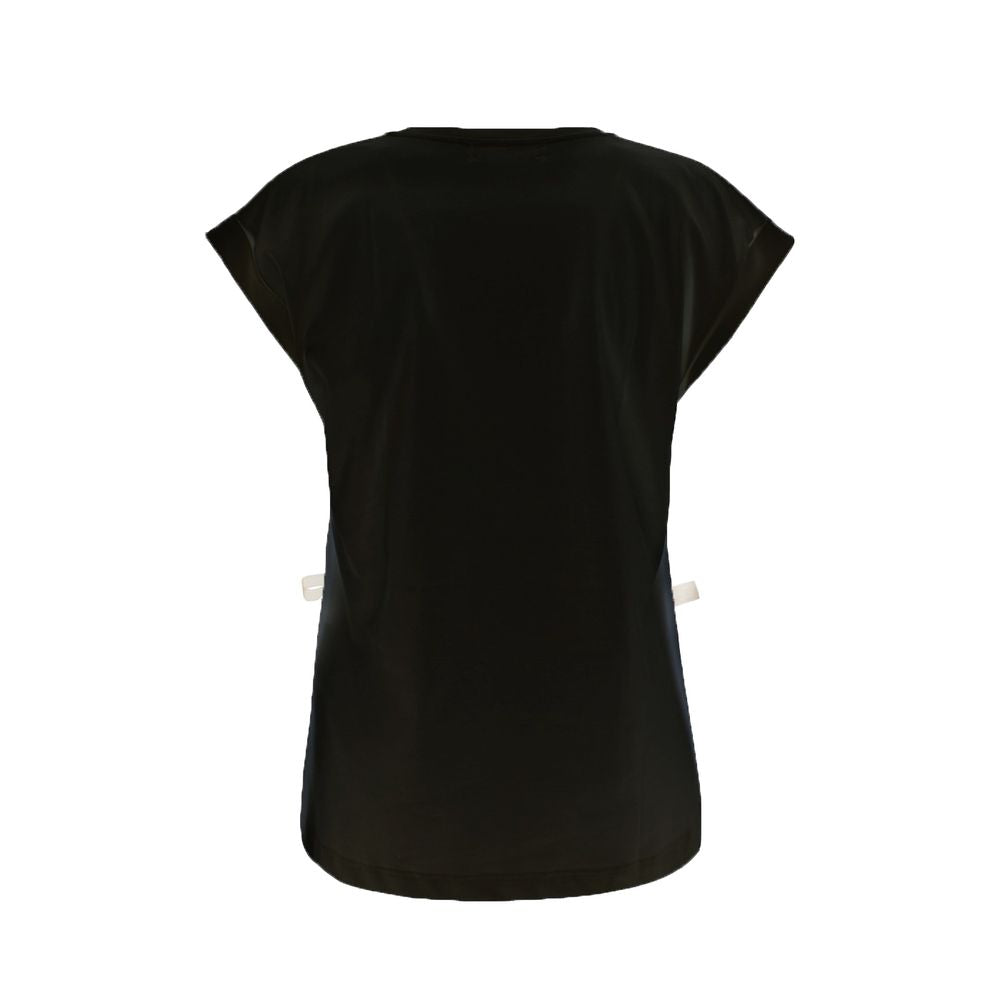 T-shirt en coton noir pour femme Yes Zee