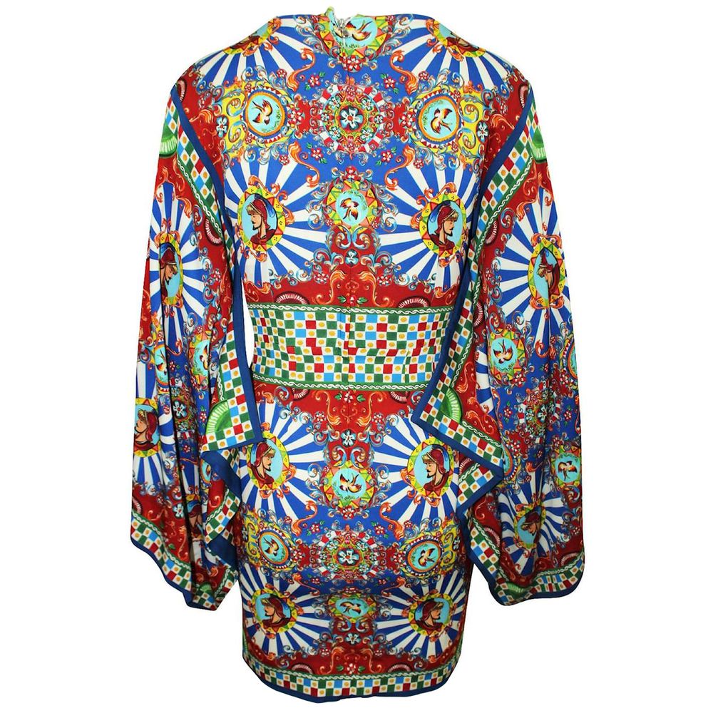 Robe en soie multicolore Dolce & Gabbana