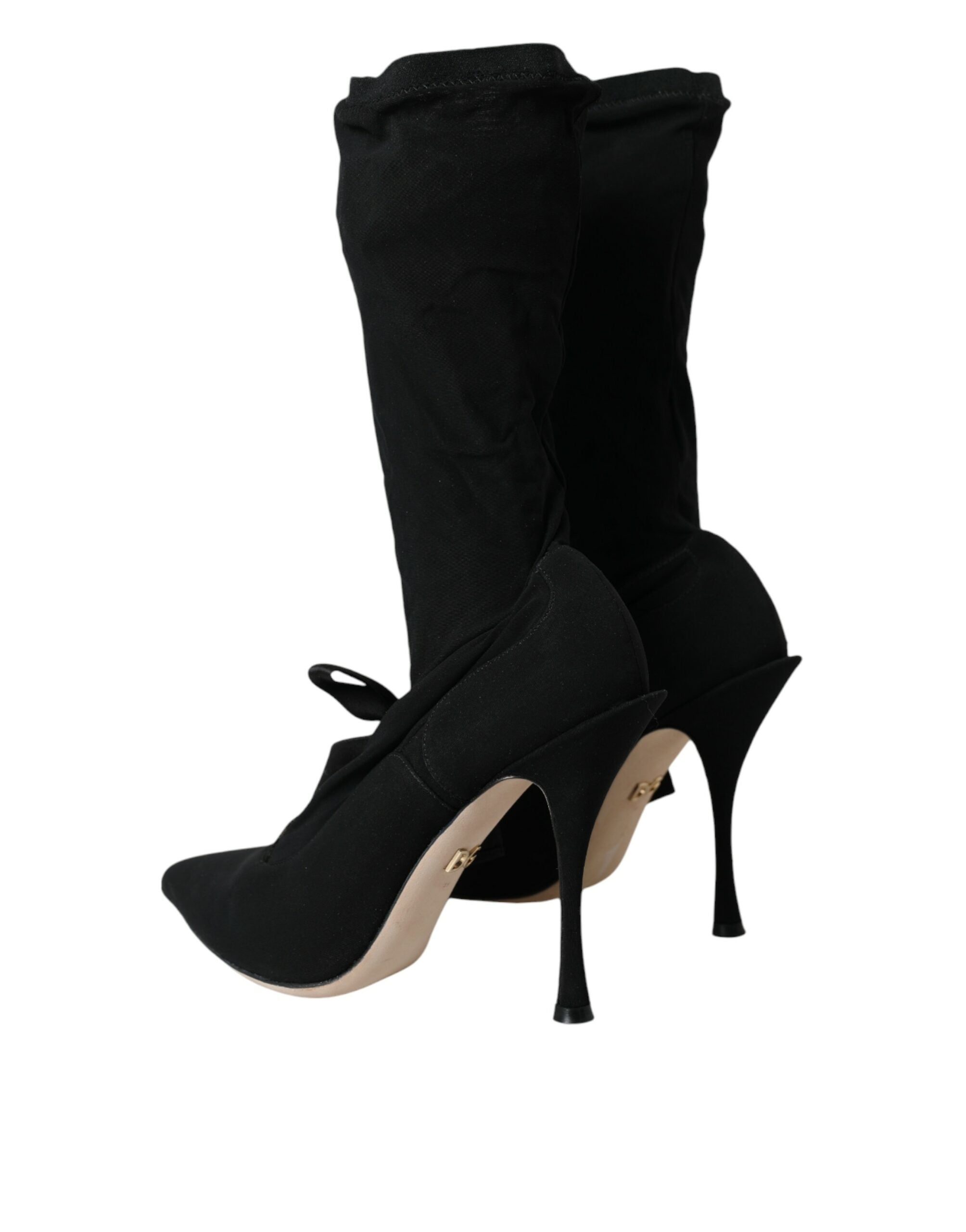 Dolce & Gabbana – Schwarze Stiefel mit Stilettoabsatz und mittelhohem Absatz