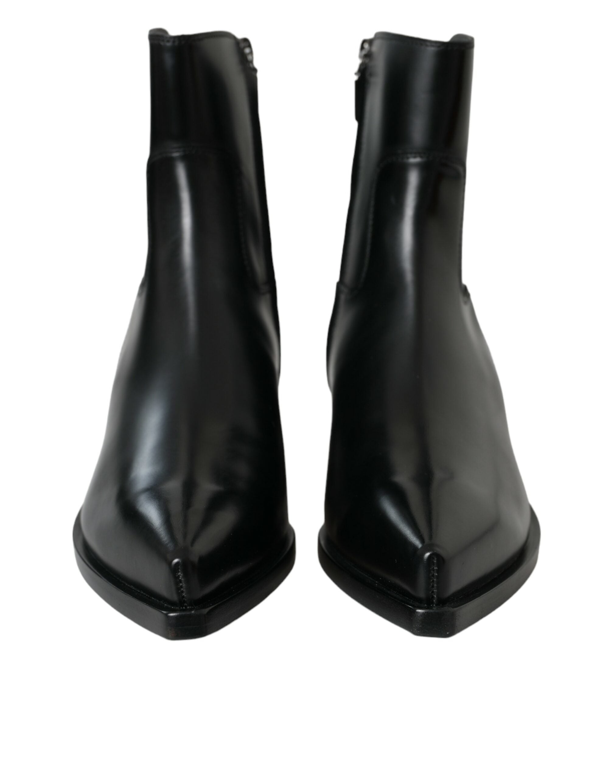 Dolce & Gabbana – Schwarze, wadenlange Stiefel aus Leder