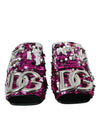 Dolce &amp; Gabbana – Sandalen mit Logo und Pailletten in Fuchsia