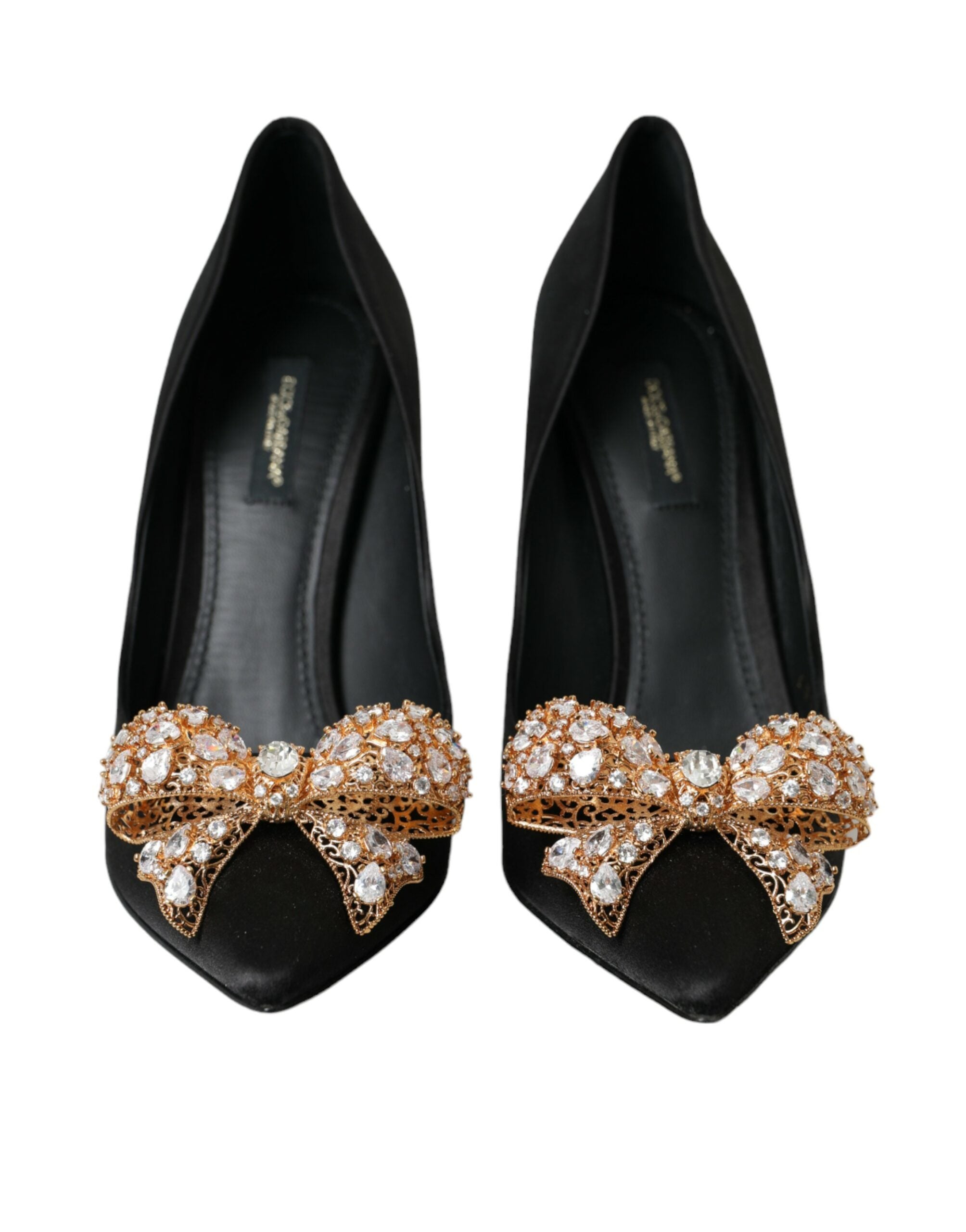 Dolce & Gabbana – Pumps mit Absatz und Schleife aus schwarzem Satin