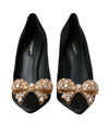 Dolce &amp; Gabbana – Pumps mit Absatz und Schleife aus schwarzem Satin