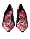 Dolce & Gabbana Multicolor Floral Brocade Crystal Heels Pumps Shoes