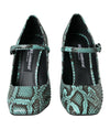 Dolce &amp; Gabbana – Mary-Jane-Pumps aus Pythonleder in Aquamarin